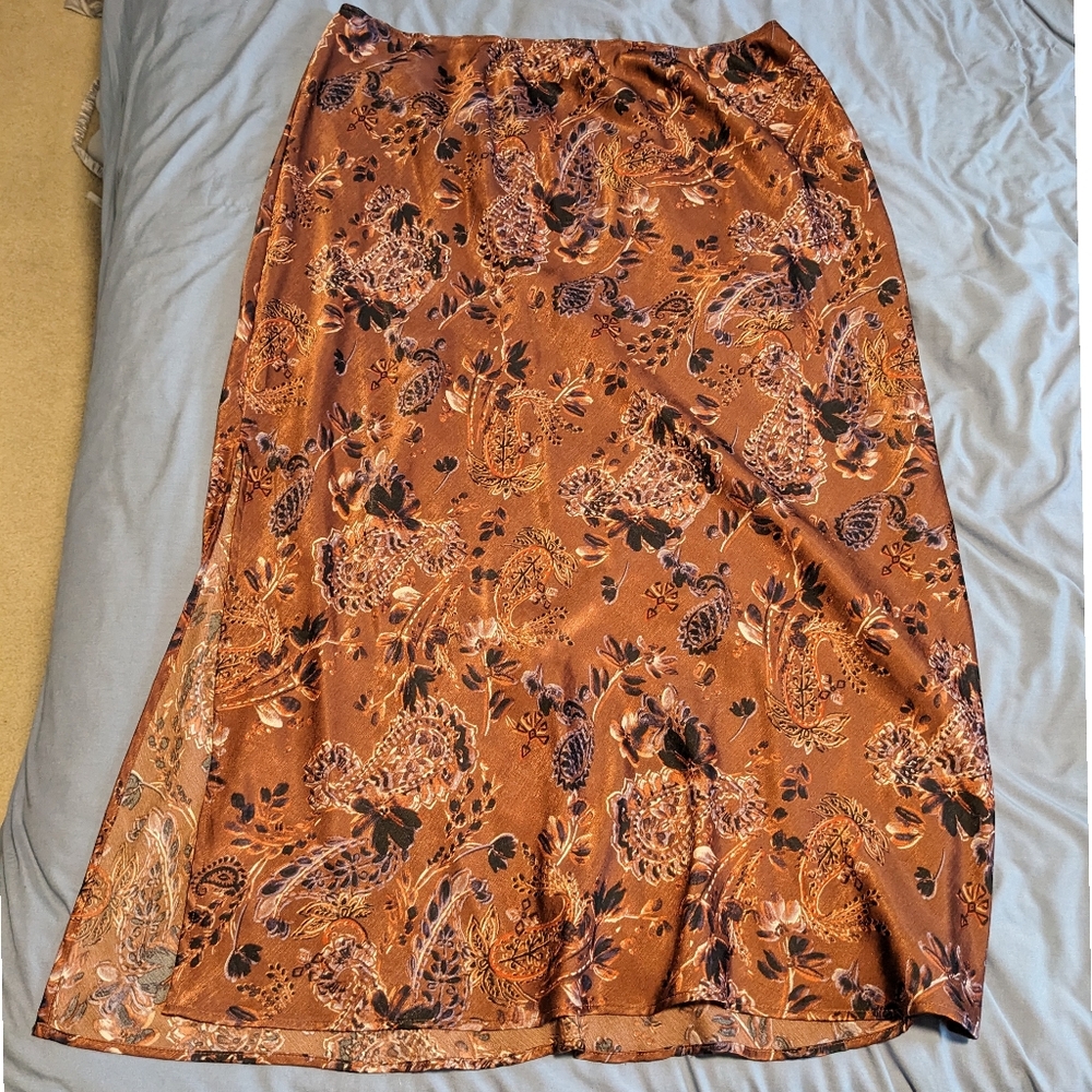 Orange Floral skirt